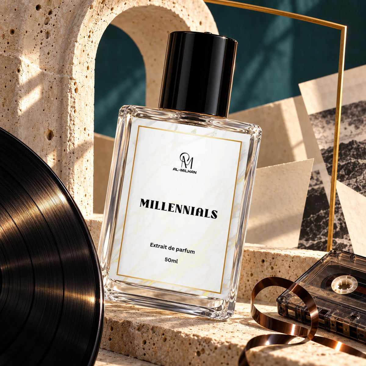 Millennials, 50 ml bottle in its fragrance setting