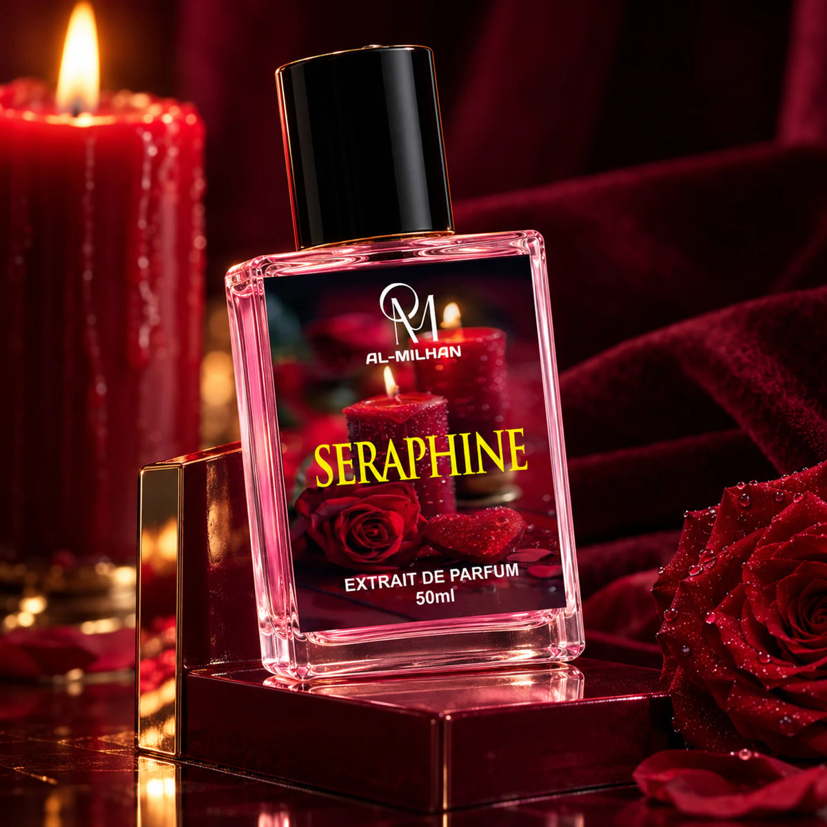 Seraphine, 50 ml bottle in its fragrance setting